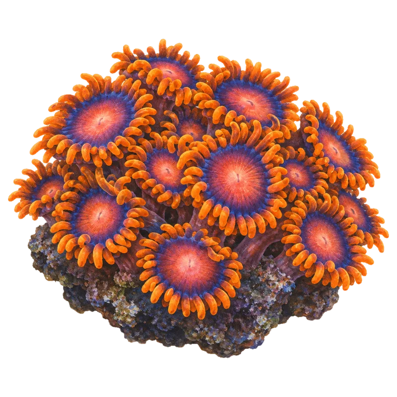 Bam Bam, a reference illustration of the classic phenotype rather than a photograph of one coral