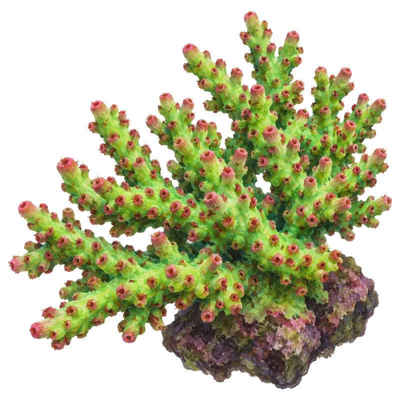 Strawberry Shortcake, a reference illustration of the classic phenotype rather than a photograph of one coral